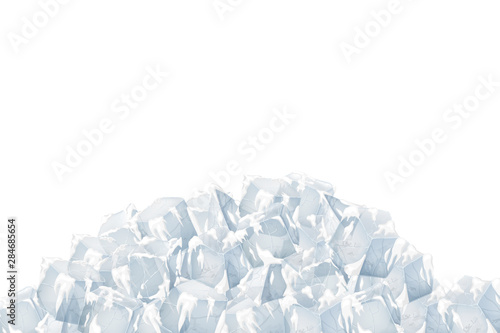 Transparent ice and snow pile.