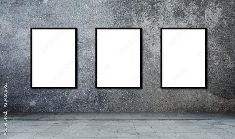 Blank frame on a concrete wall cement texture Blank frame on a concrete wall cement texture