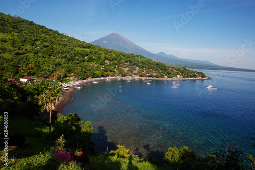 Agung volcano is the highest mountain on Bali island, Indonesia.