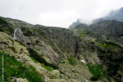 A beautiful landscape with rocky mountain in High Tatry, Slovakia. The High Tatras Mountains in summer