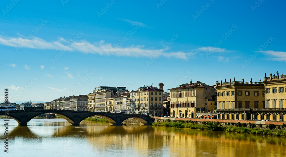 Arno riverfront in Florence Italy