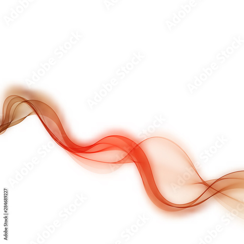  Motion smoky wavy red wave lines on a white background