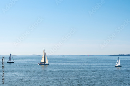Sailing in the gulf of Finland in summer