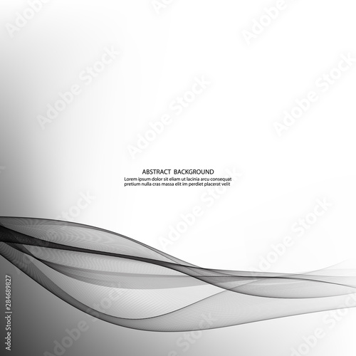  Motion wavy gray wave lines on a white background © Nikolas