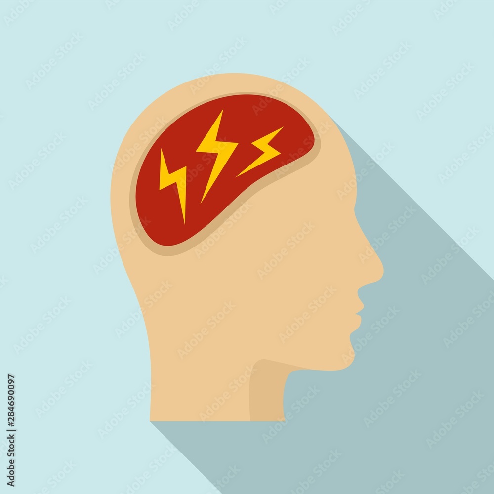Forget memory disease icon. Flat illustration of forget memory disease vector icon for web design Forget memory disease icon. Flat illustration of forget memory disease vector icon for web design