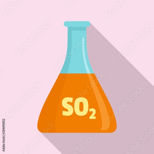 Sulfur dioxide flask icon. Flat illustration of sulfur dioxide flask vector icon for web design