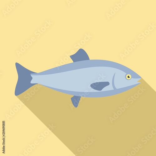 Ocean fish icon. Flat illustration of ocean fish vector icon for web design