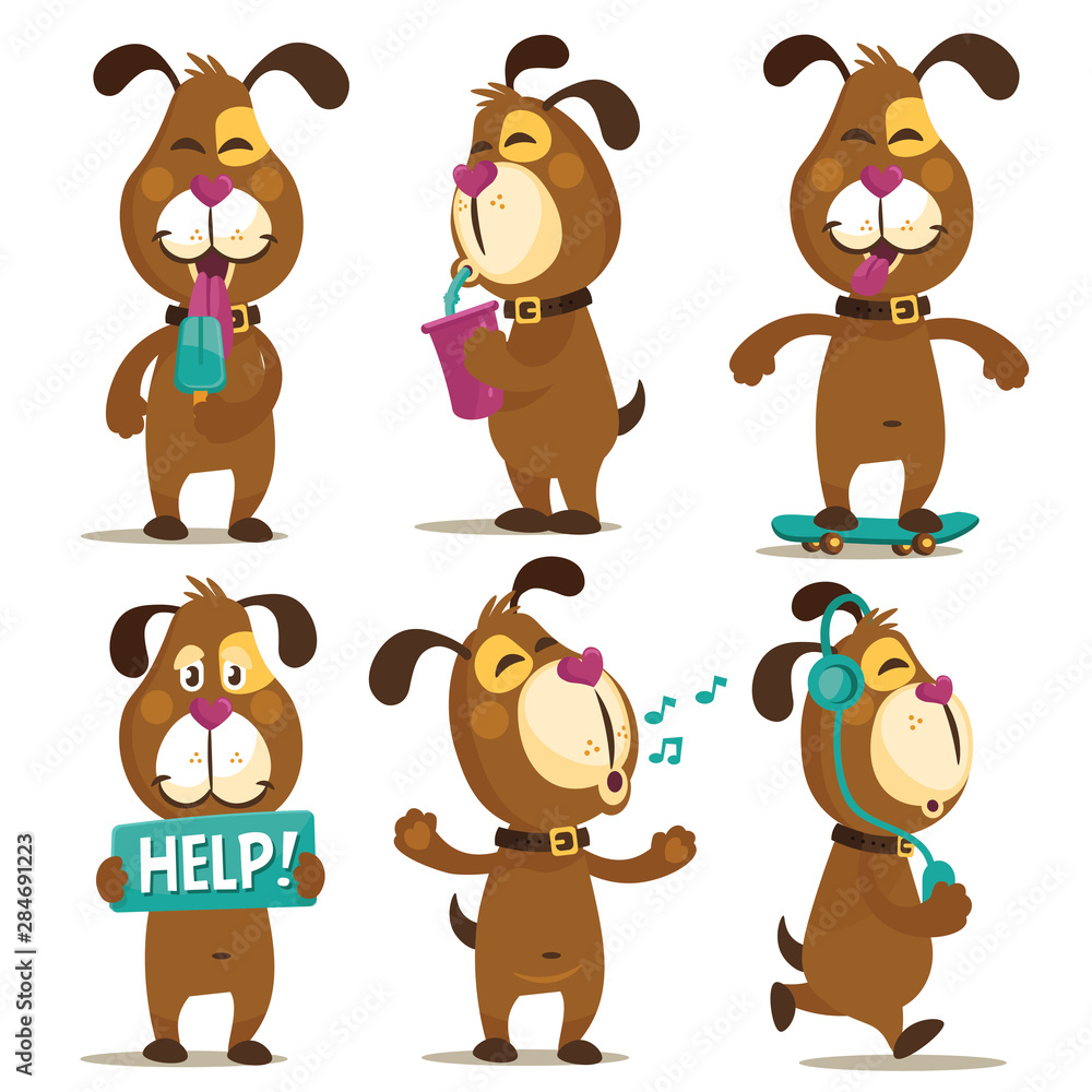 Fototapeta premium Collection of cute cartoon animals.