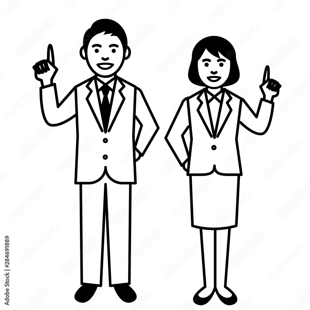 Business man and woman on white background. Vector illustration. Business man and woman on white background. Vector illustration.