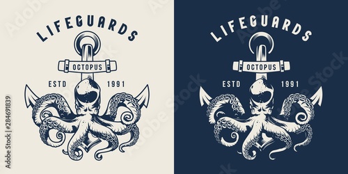 Vintage monochrome marine and nautical label