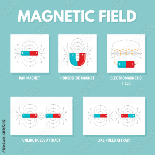 Magnet infographic. Flat illustration of magnet vector infographic for web design