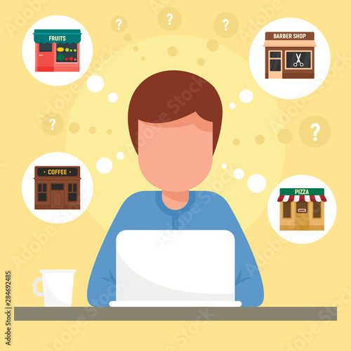 Local business concept banner. Flat illustration of local business vector concept banner for web design
