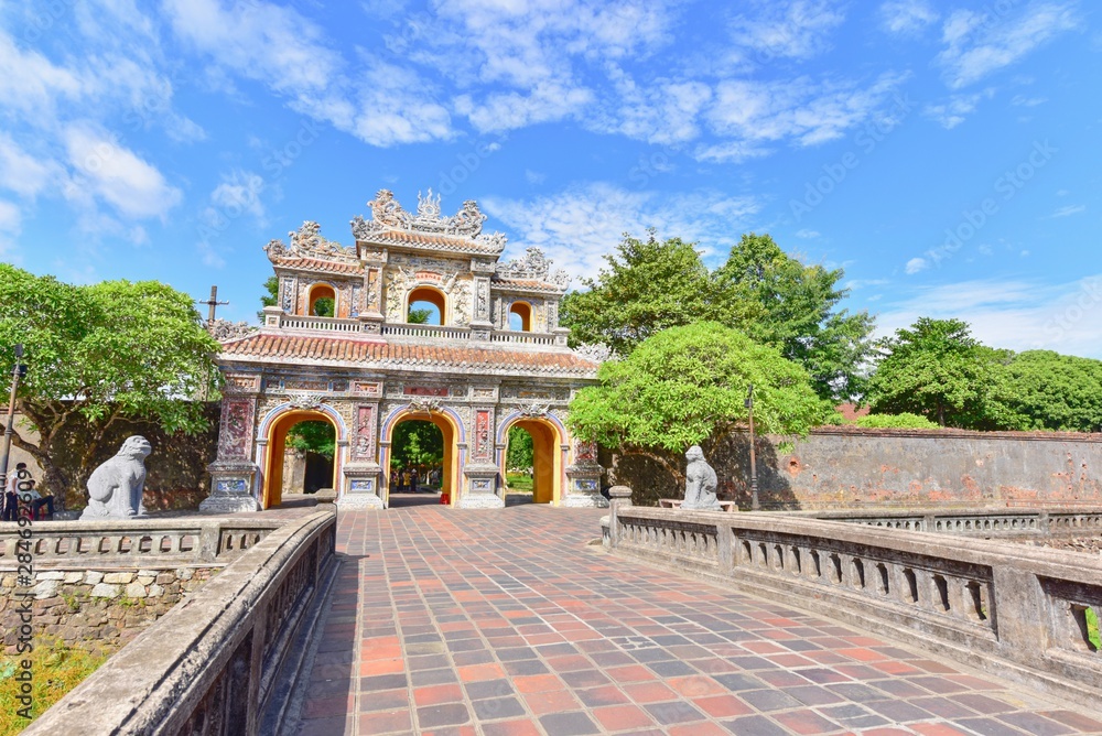 Beautiful Pavilion Gate at the Imperial City of Hue