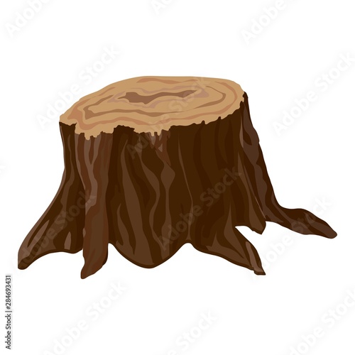 Garden tree stump icon. Cartoon of garden tree stump vector icon for web design isolated on white background photo