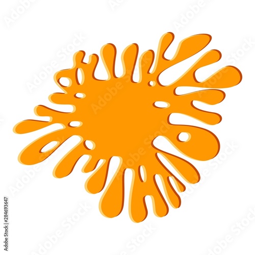 Orange gum splash icon. Cartoon of orange gum splash vector icon for web design isolated on white background