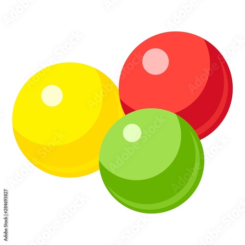 Colorful gumballs icon. Cartoon of colorful gumballs vector icon for web design isolated on white background