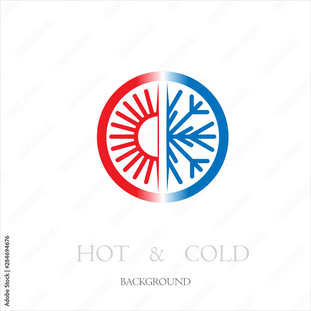 Sun and snowflake symbols isolated on white background Sun and snowflake symbols isolated on white background