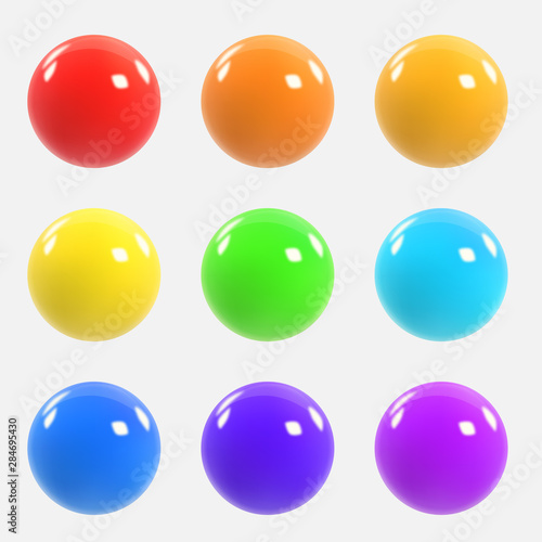 Colorful realistic spheres