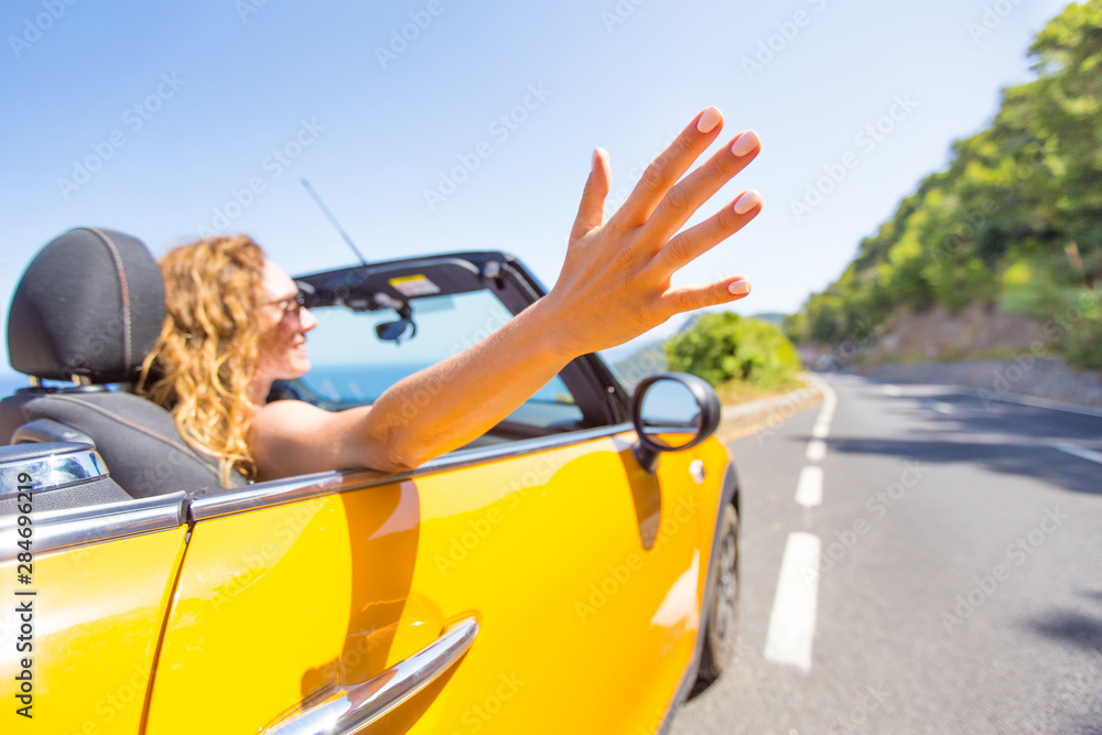 woman in car