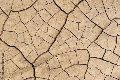 Cracked ground surface as background, top view