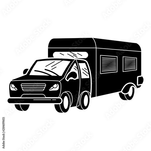 Family motorhome icon. Simple illustration of family motorhome vector icon for web design isolated on white background