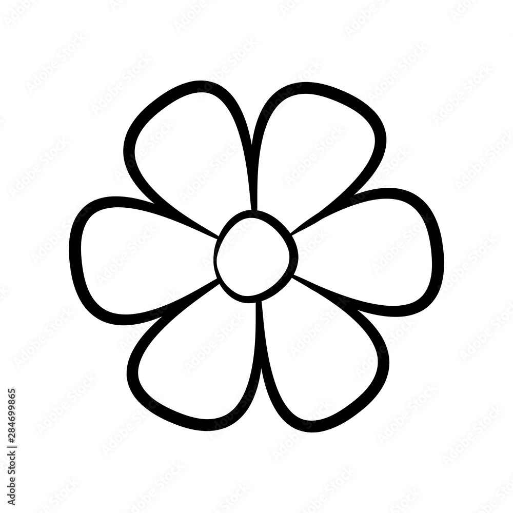 Flower outline icon. Blossom vector illustration isolated on white. Flower outline icon. Blossom vector illustration isolated on white.