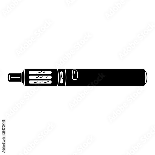 Metal electric cigarette icon. Simple illustration of metal electric cigarette vector icon for web design isolated on white background