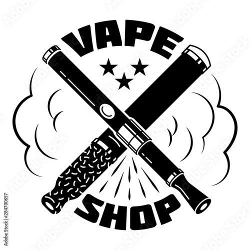 City vape shop logo. Simple illustration of city vape shop vector logo for web design isolated on white background