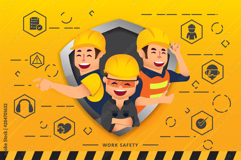 Construction workers and engineers team working together and network of ...