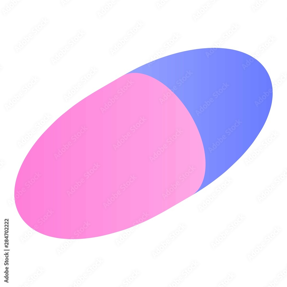 Pink blue capsule icon. Isometric of pink blue capsule vector icon for web design isolated on white background Pink blue capsule icon. Isometric of pink blue capsule vector icon for web design isolated on white background