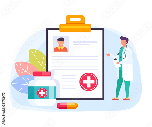 Medicine doctor office concept. Vector flat cartoon graphic design isolated illustration 