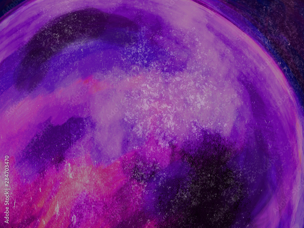 Fototapeta premium planet in space purple globe night dark galaxy painting sky nebula universe fantasy illustration