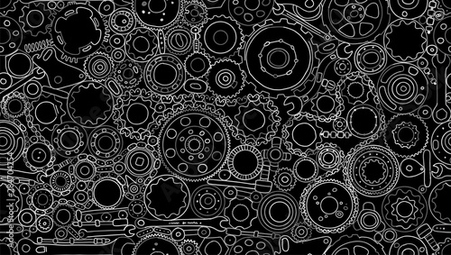 Auto spare parts and gears, seamless pattern for your design
