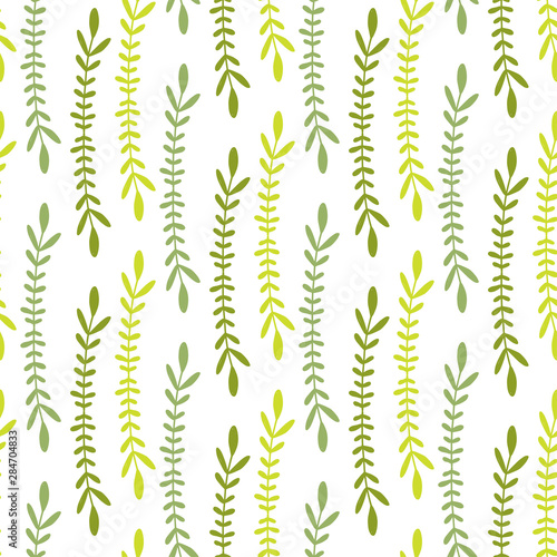 Nature seamless pattern. Green leaves pattern. Minimal nature print for wrapping  textile  wallpaper design.