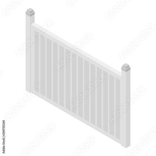 Wallpaper Mural White fence icon. Isometric of white fence vector icon for web design isolated on white background Torontodigital.ca