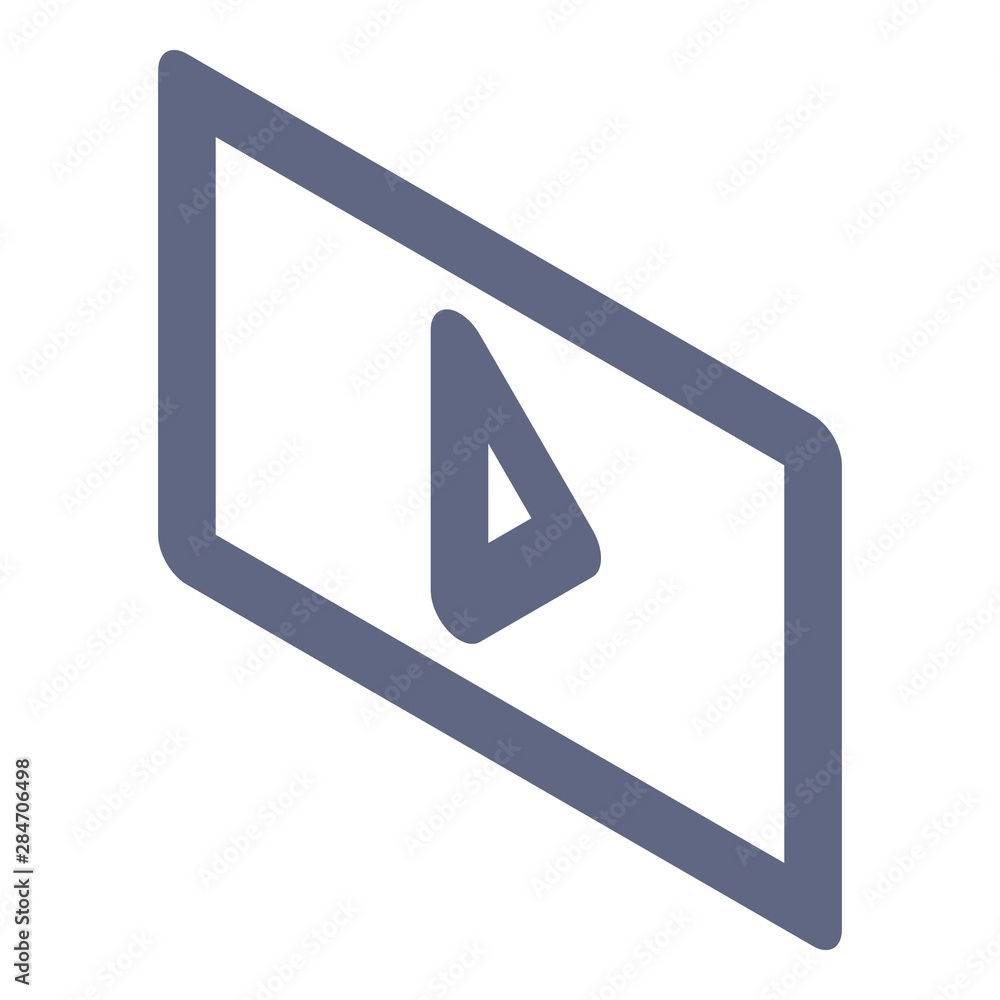 Play video button icon. Isometric of play video button vector icon for web design isolated on white background Play video button icon. Isometric of play video button vector icon for web design isolated on white background