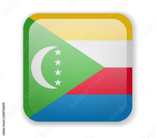 Comoros flag bright square icon. Vector Illustration Free Download Comoros flag bright square icon. Vector Illustration - GFXLoad