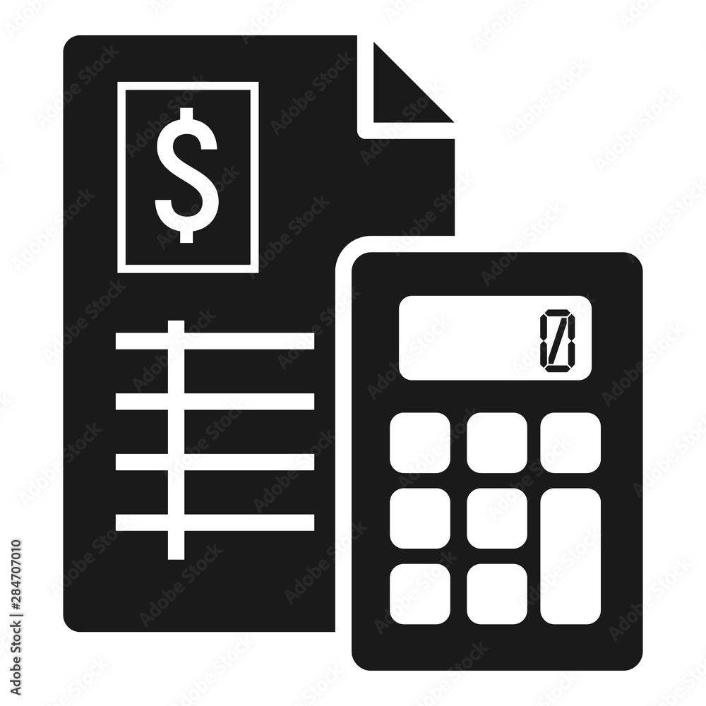 Money report calculator icon. Simple illustration of money report calculator vector icon for web design isolated on white background Money report calculator icon. Simple illustration of money report calculator vector icon for web design isolated on white background