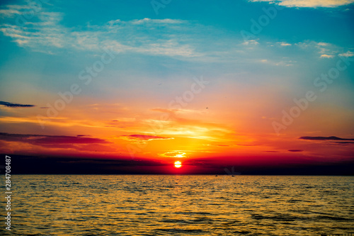 Sunset seascape from the beach