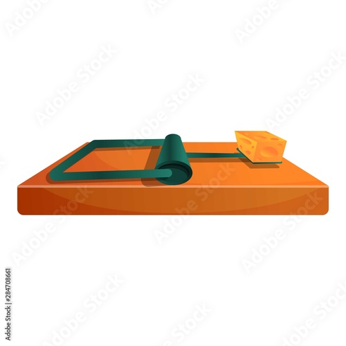 Mouse cheese trap icon. Cartoon of mouse cheese trap vector icon for web design isolated on white background