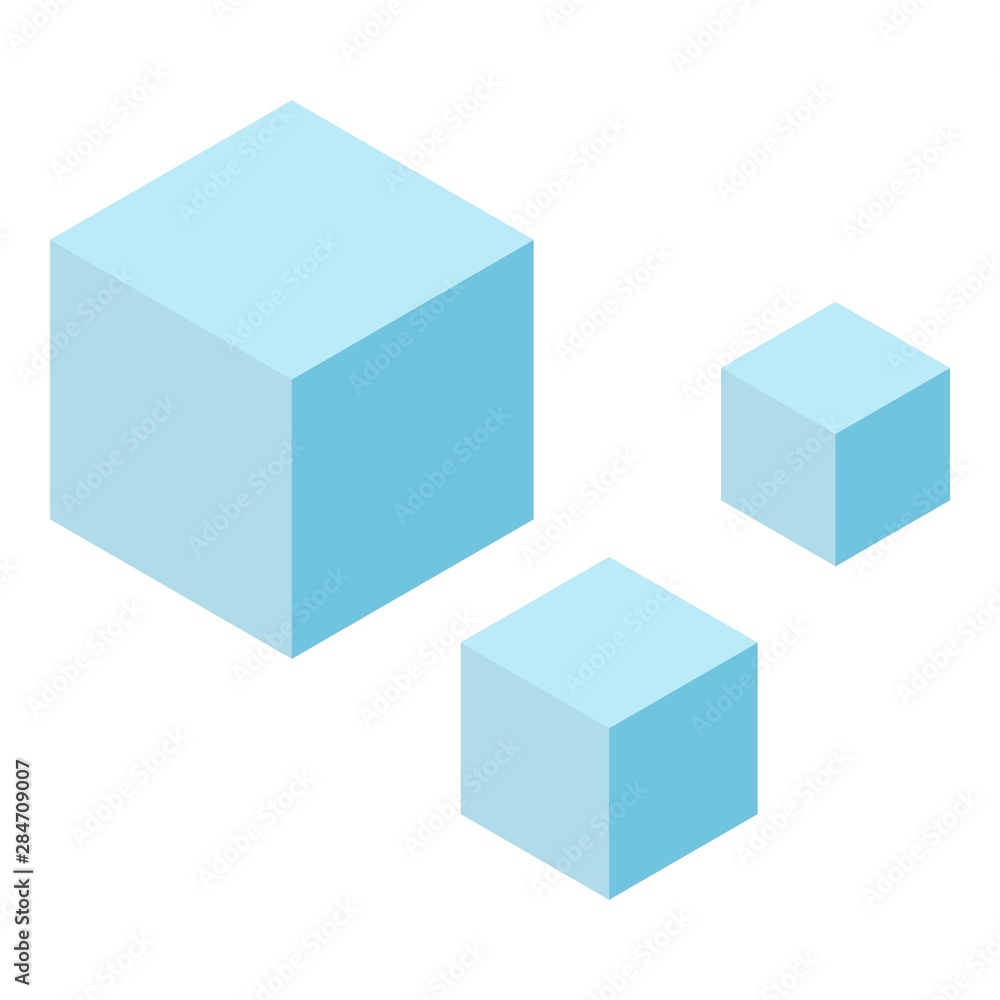 Blue cubes icon. Isometric of blue cubes vector icon for web design isolated on white background