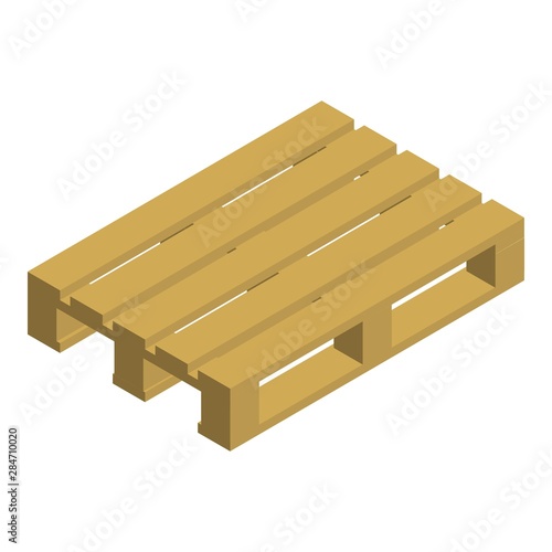 Wood pallet icon. Isometric of wood pallet vector icon for web design isolated on white background