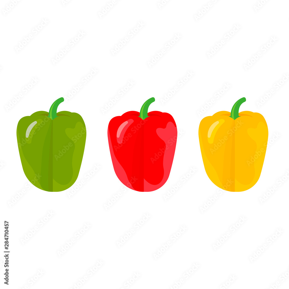 pepper isolated on white background. Vector illustration. pepper isolated on white background. Vector illustration.