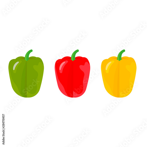 pepper isolated on white background. Vector illustration.
