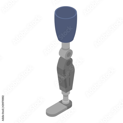 Artificial metal leg limbs icon. Isometric of artificial metal leg limbs vector icon for web design isolated on white background