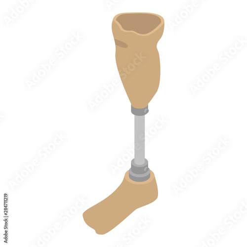 Robot leg implant icon. Isometric of robot leg implant vector icon for web design isolated on white background
