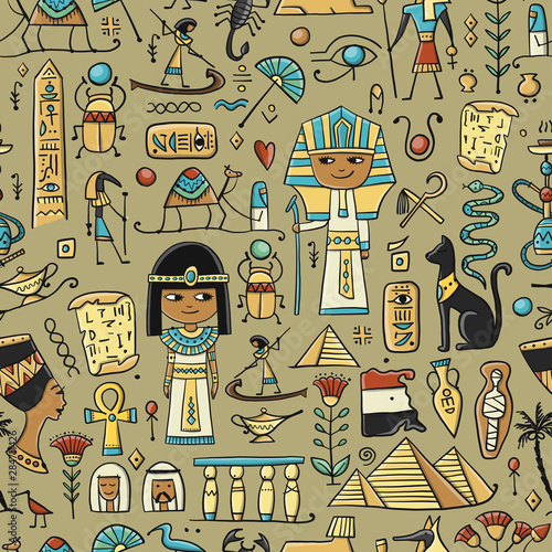 Travel to Egypt. Seamless pattern for your design