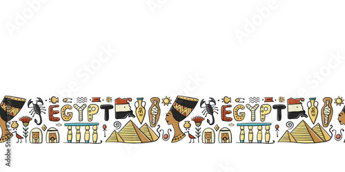 Travel to Egypt. Seamless pattern for your design