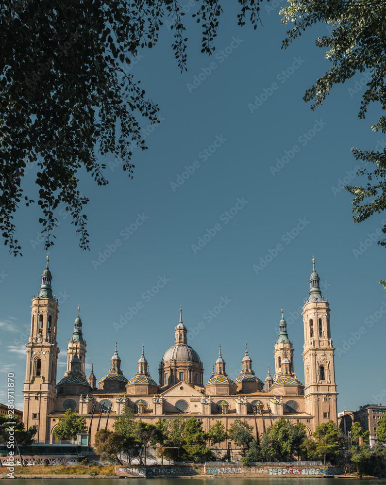 View of Basilica Pilar in Zaragoza , Spain.