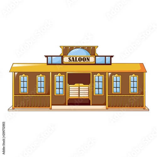 Fototapeta Naklejka Na Ścianę i Meble -  Saloon building icon. Cartoon of saloon building vector icon for web design isolated on white background